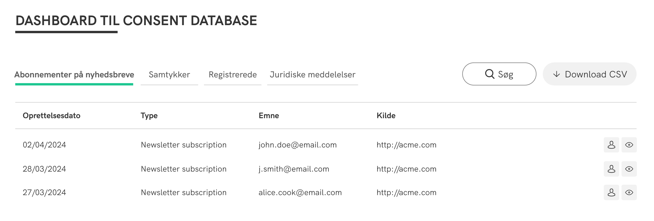 Consent Dashboard Screenshot