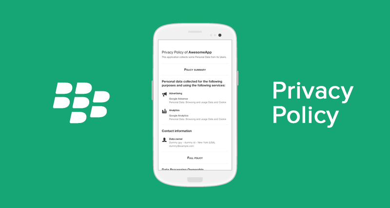 Privacy Policy for BlackBerry Apps