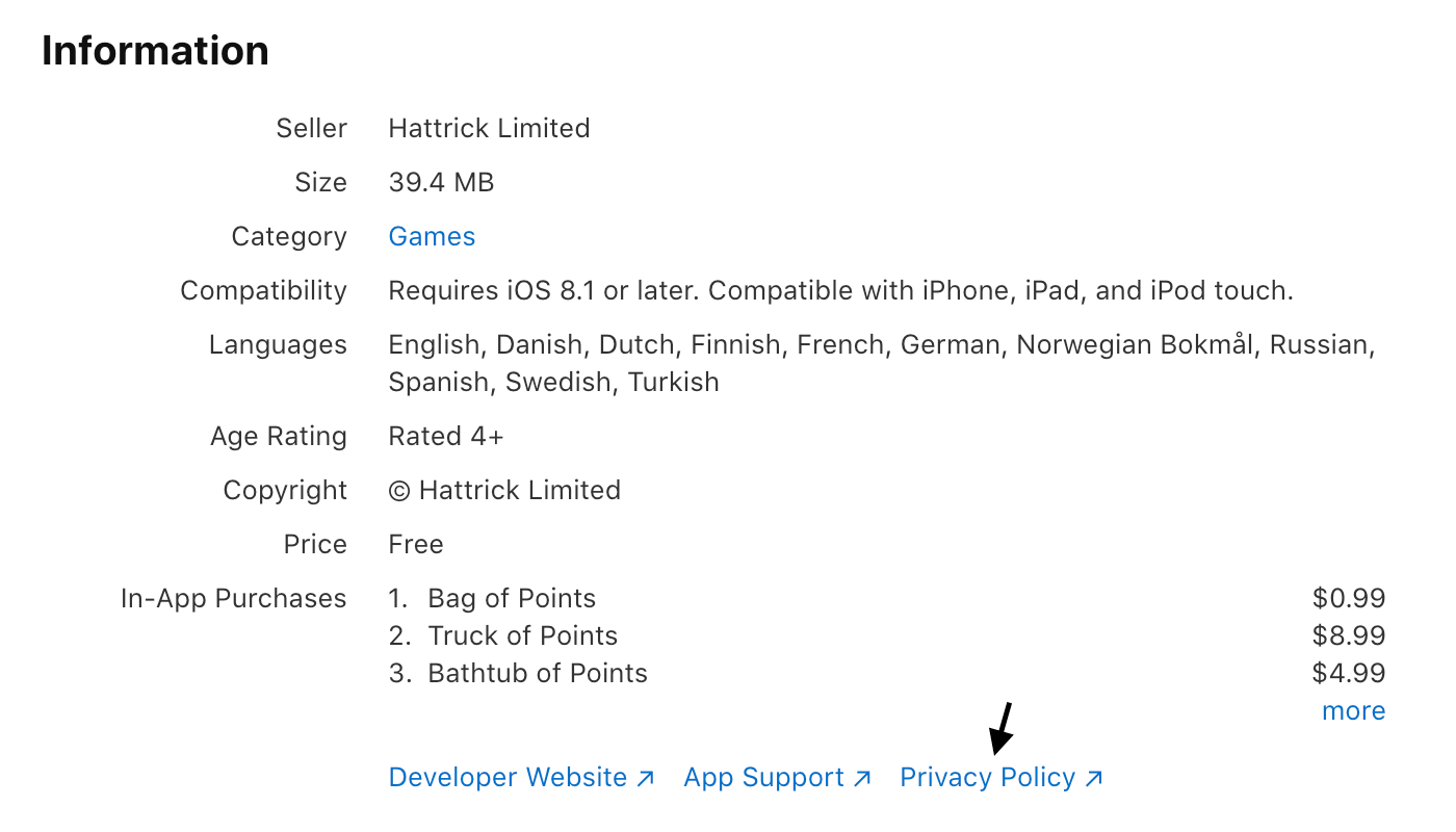 How to Add/Link a Privacy Policy to an App