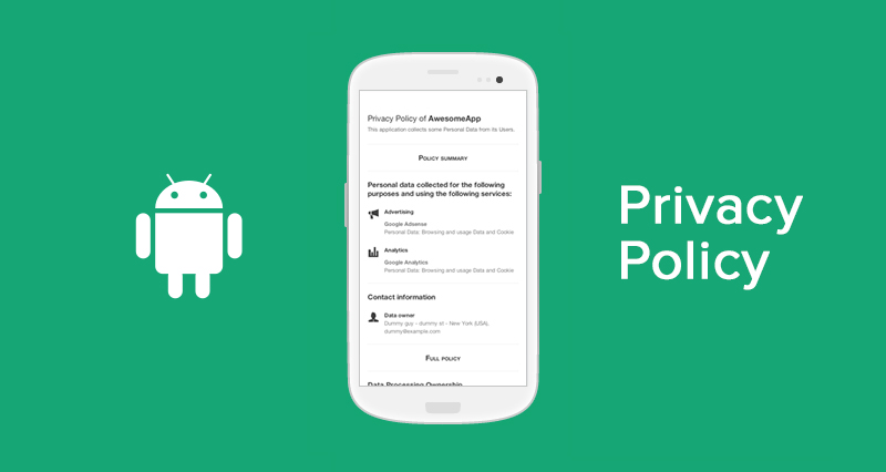 Android apps privacy policy