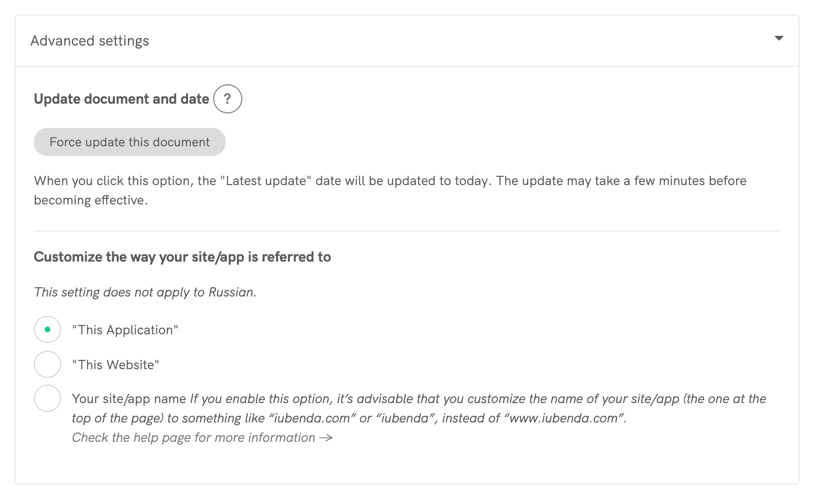 Gennemtving opdatering af dette dokument