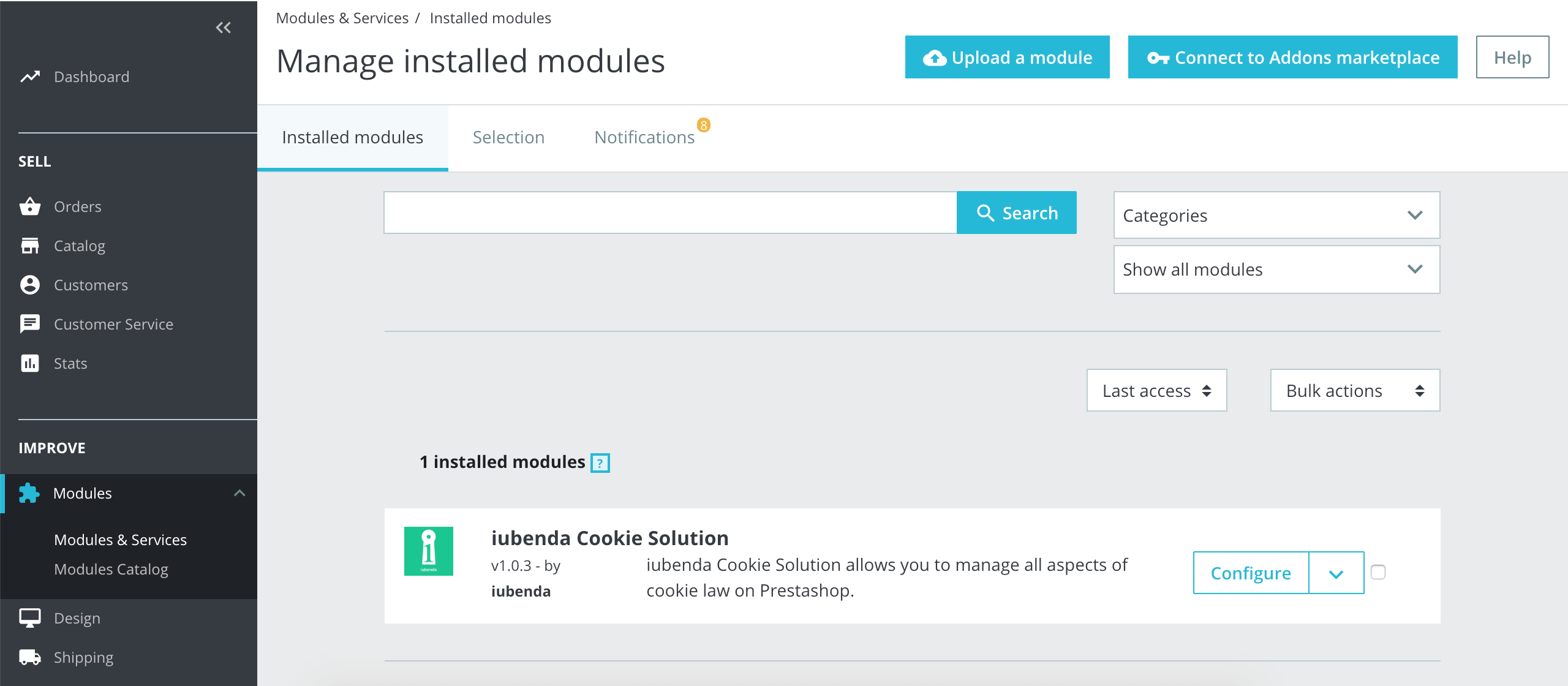 Plugin PrestaShop di iubenda