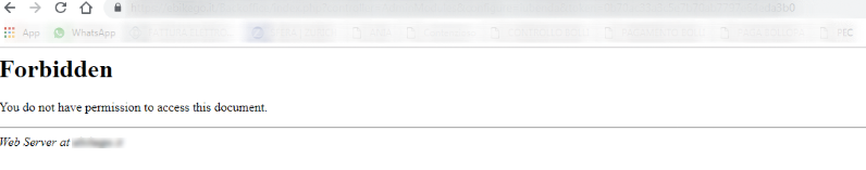 Errore Forbidden di PrestaShop