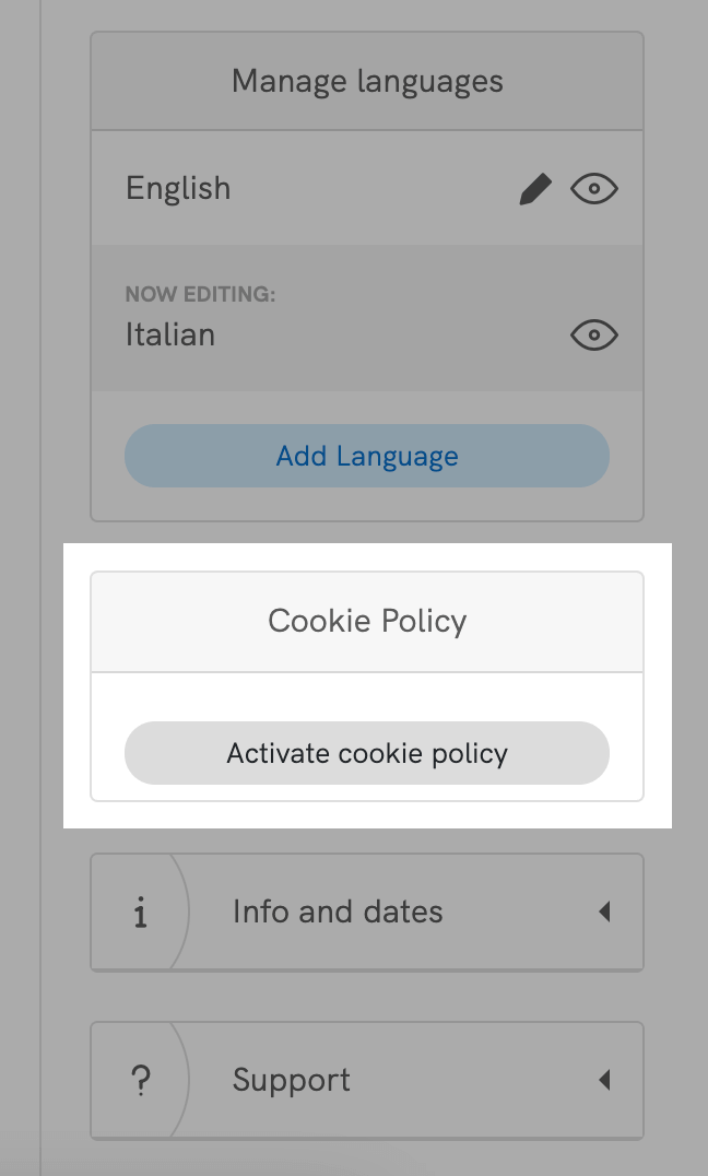 Ativar política de cookies