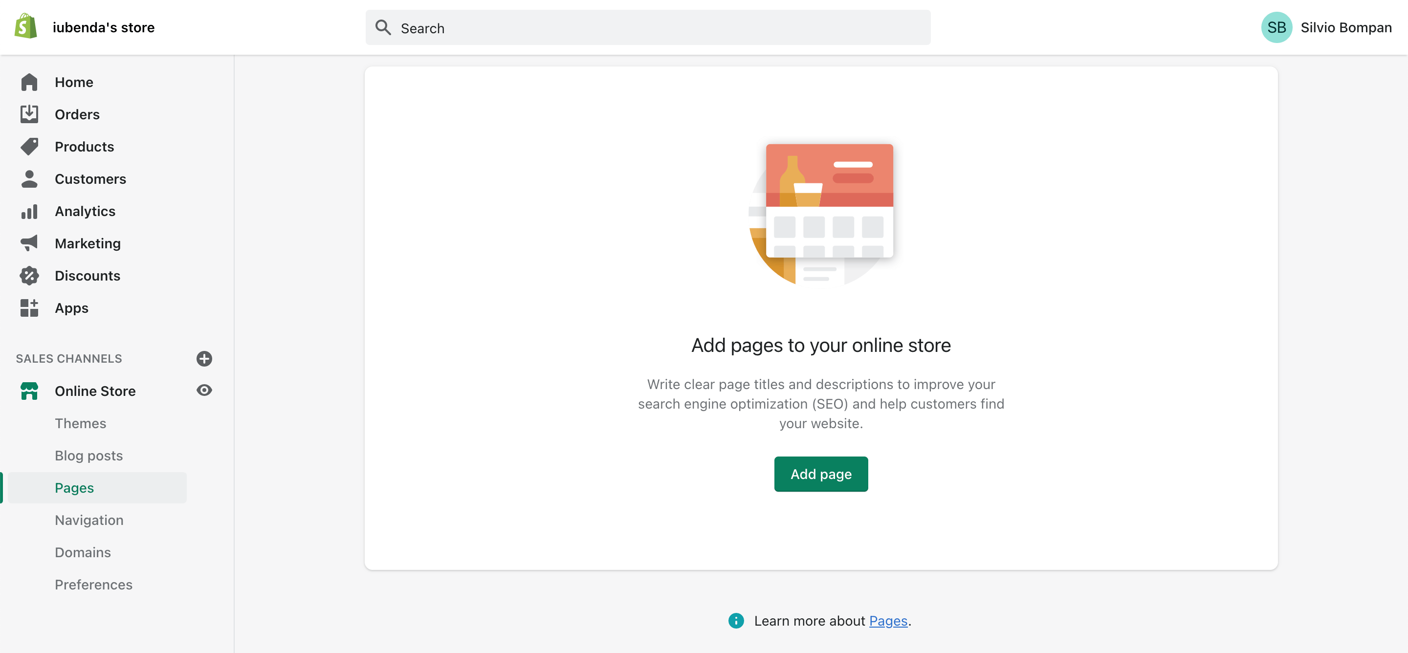 Shopify - Ajouter une page