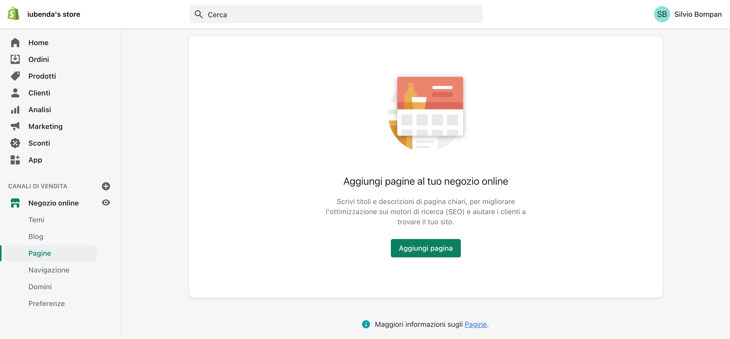 Shopify - Crea una pagina per la Privacy Policy