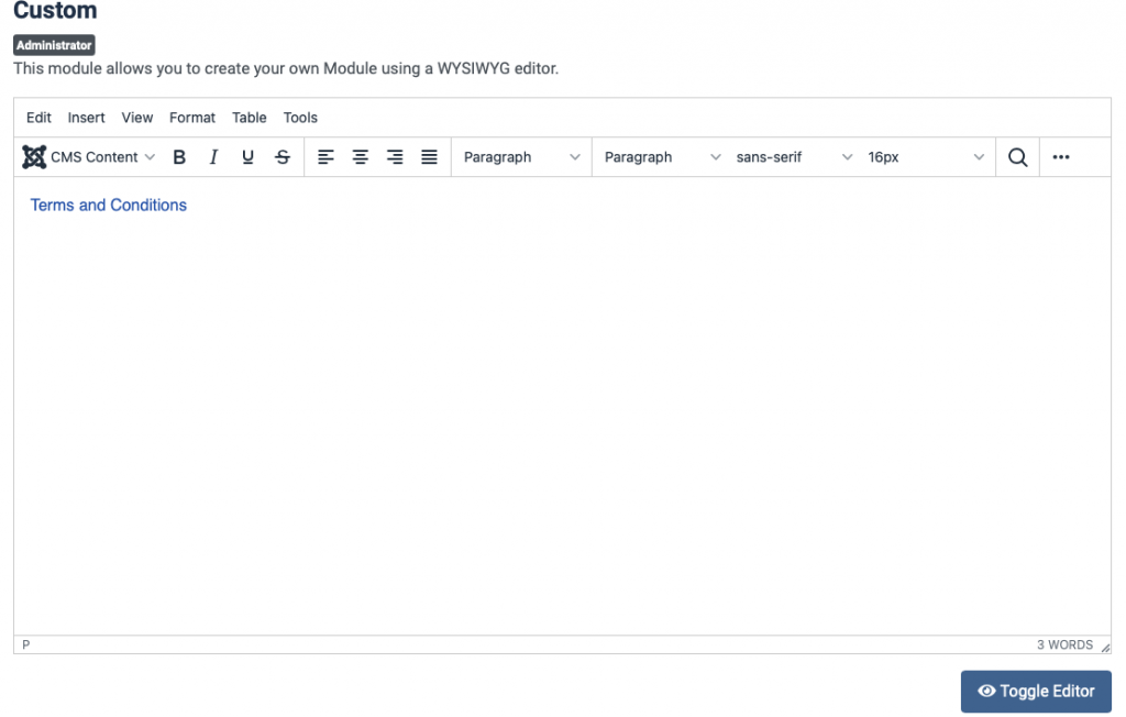 Wie man AGBs auf Joomla einfügt