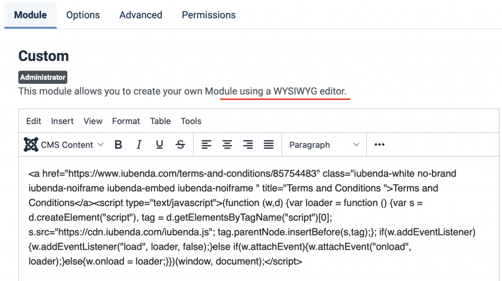 Wie man AGBs auf Joomla einfügt