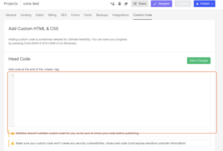 La Consent Solution iubenda pour Webflow