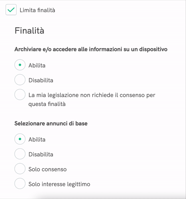 limita finalità