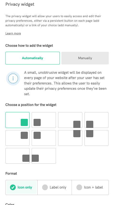 privacy widget