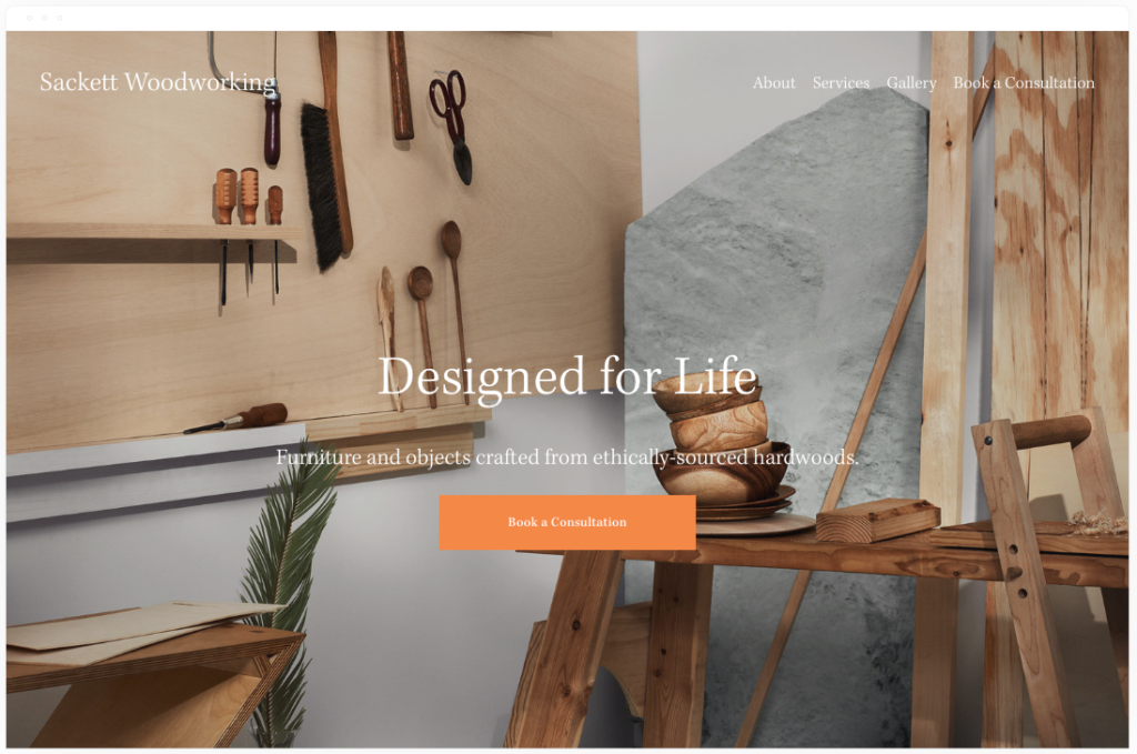 modello di sito web portfolio