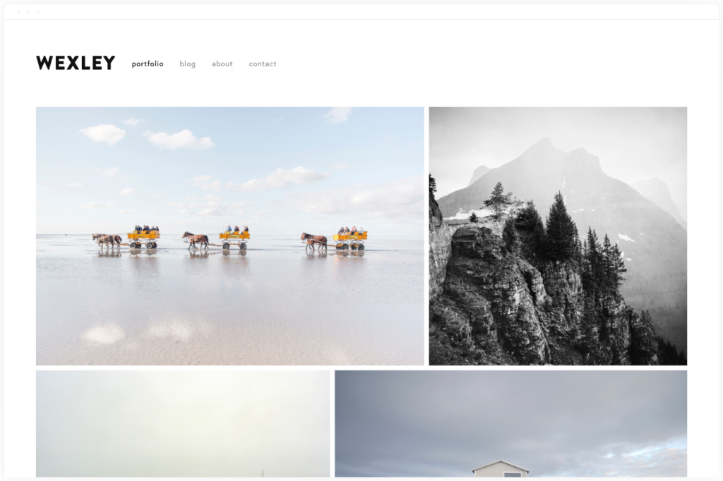 modello di sito web portfolio
