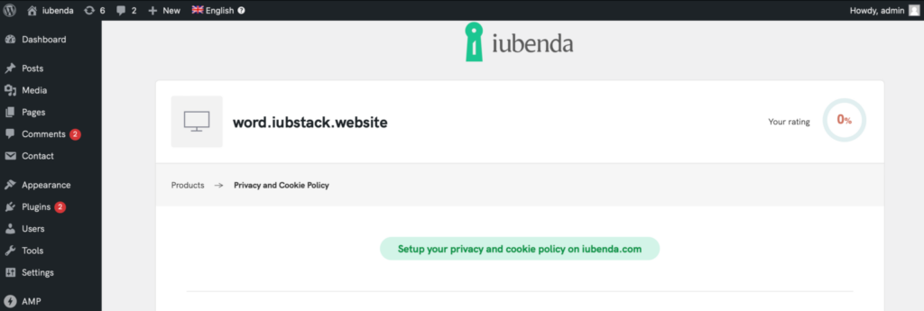 iubenda wordpress privacy policy generator