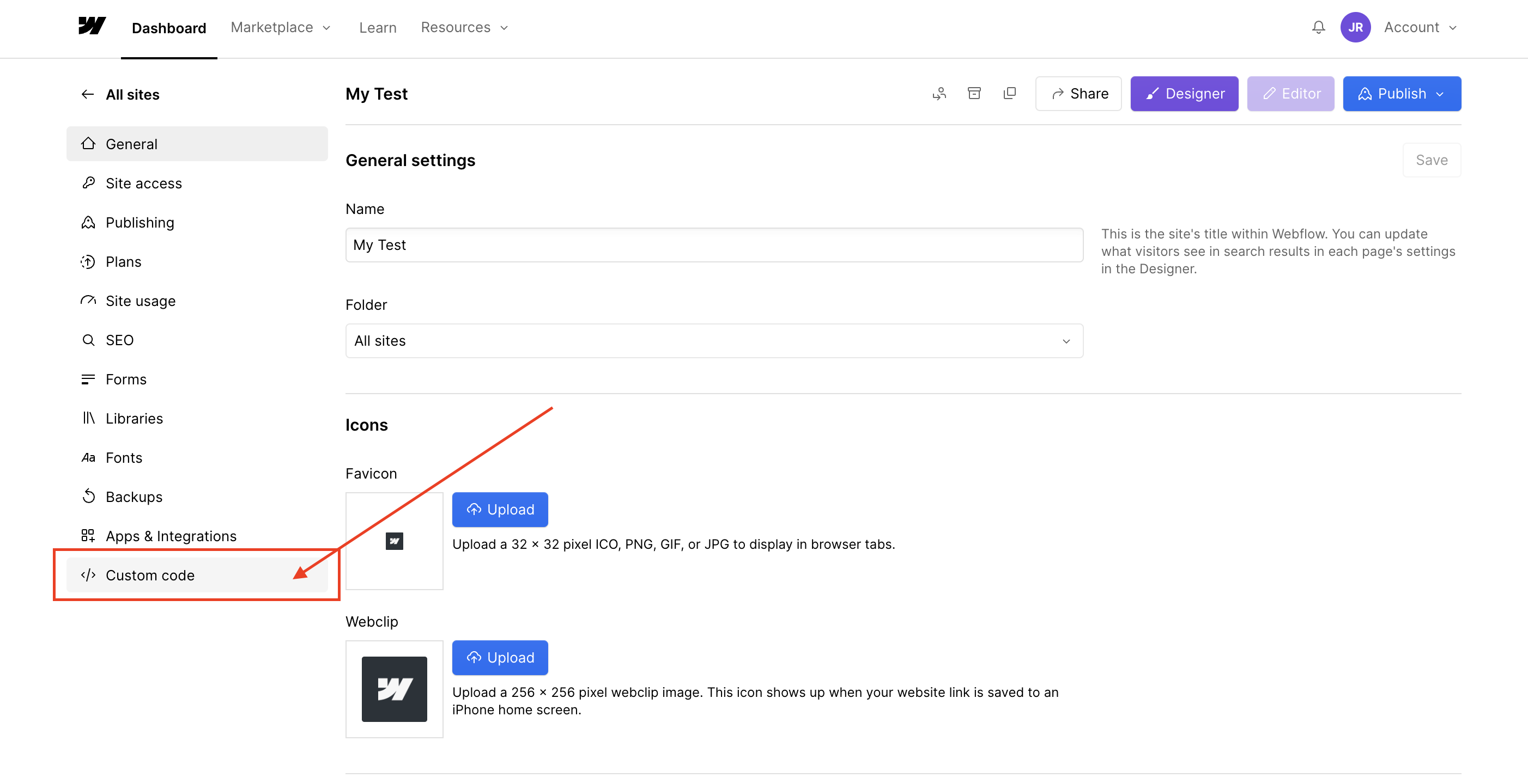 Webflow Custom Code