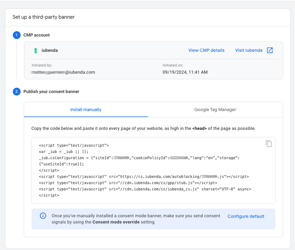 GTM google iubenda