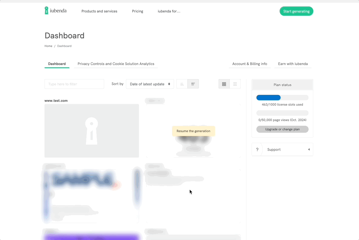 webhooks iubenda consent database