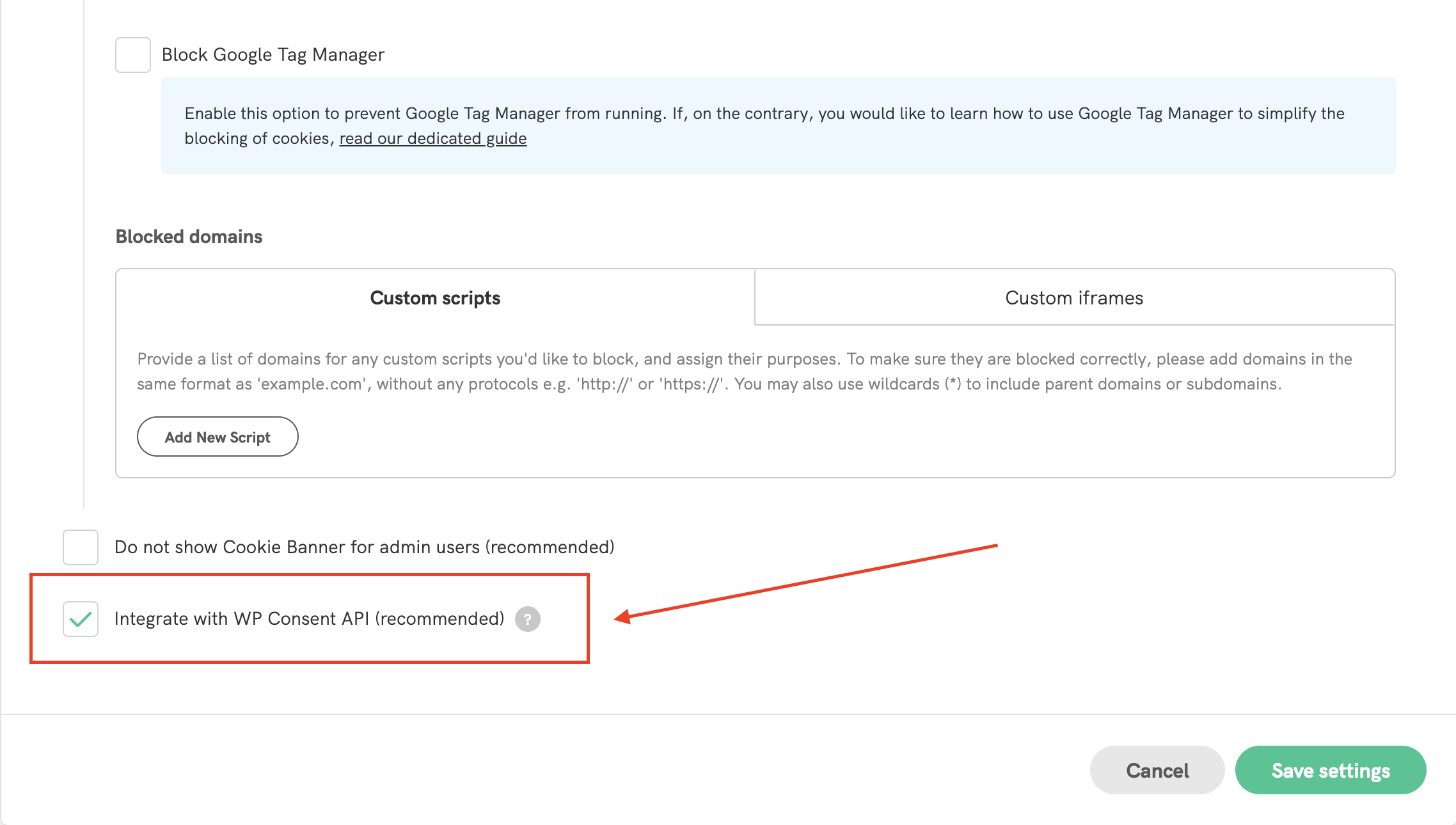 wp samtykke api