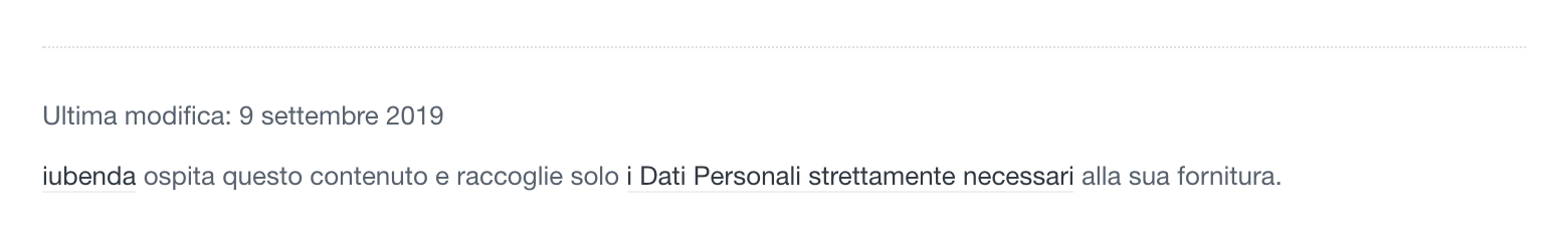 Data dell'ultima modifica della policy