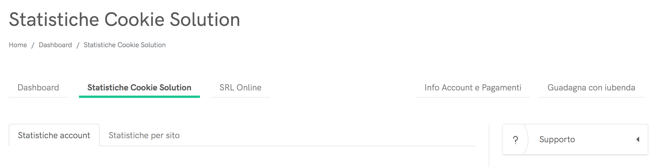 Statistiche Cookie Solution