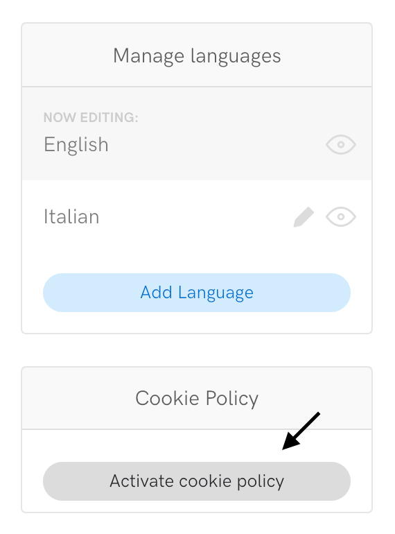 Activate cookie policy