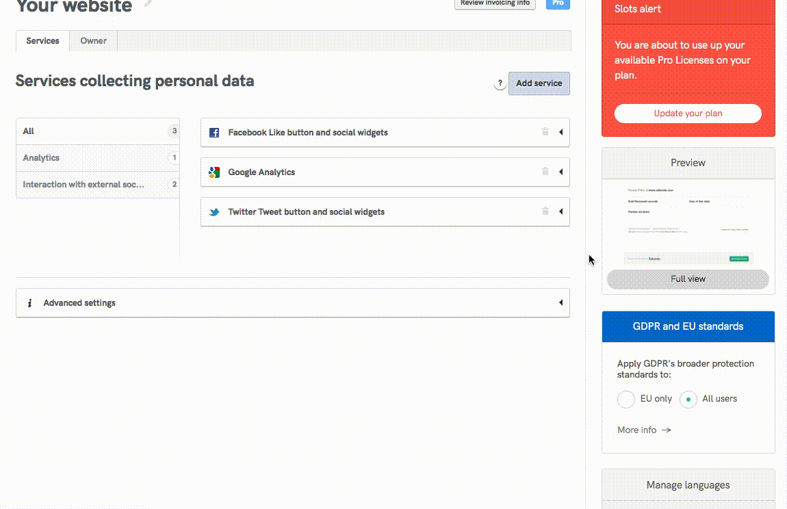 Add one or more languages to your documents