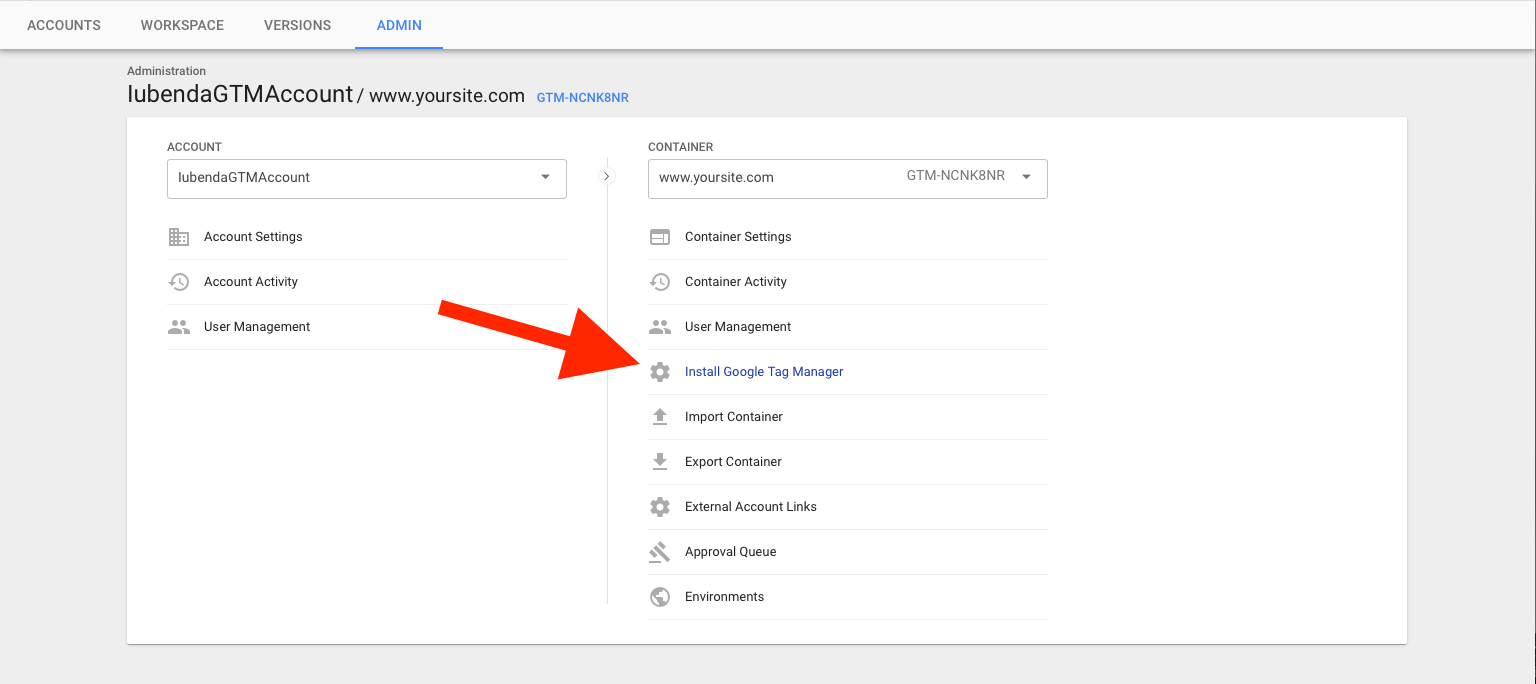 Google Tag Manager - Installation