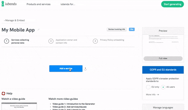 How to add services for your mobile app