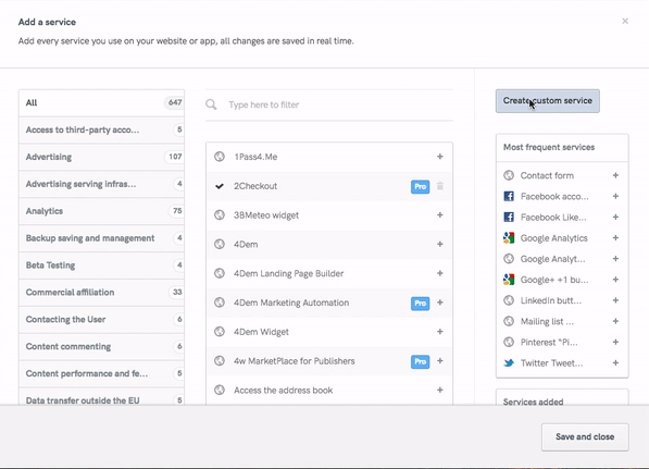 How to add a custom service