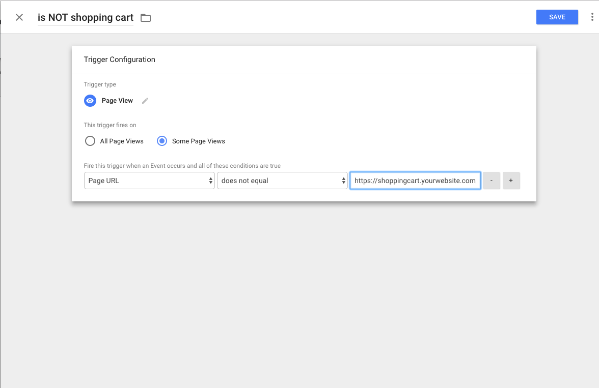 Exception configuration