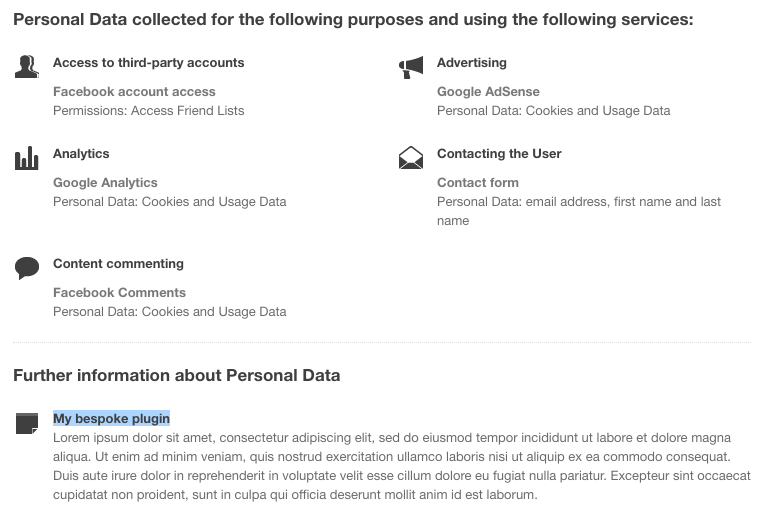 Verdere informatie over persoonsgegevens