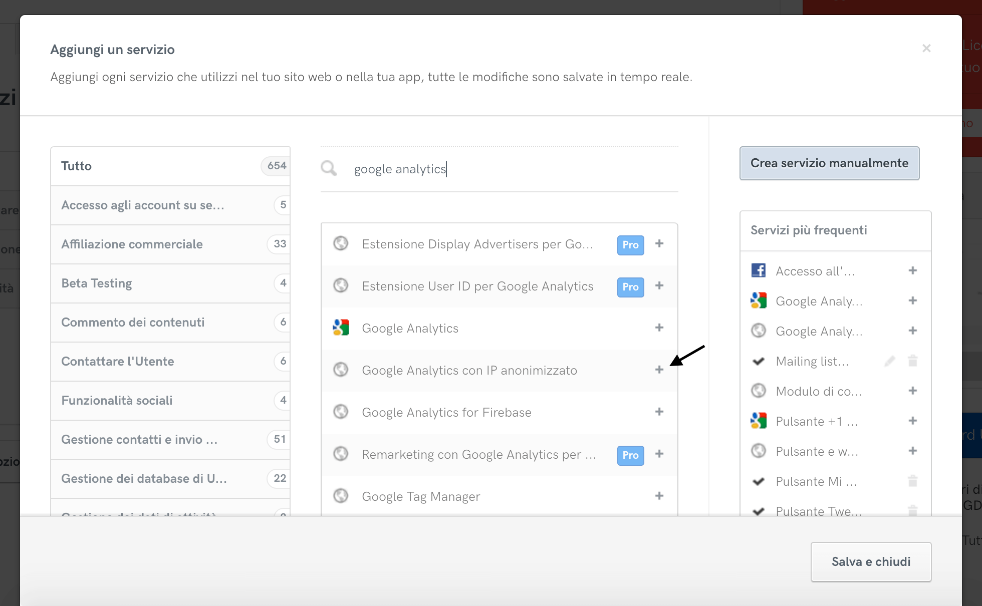 Google Analytics con IP anonimizzato
