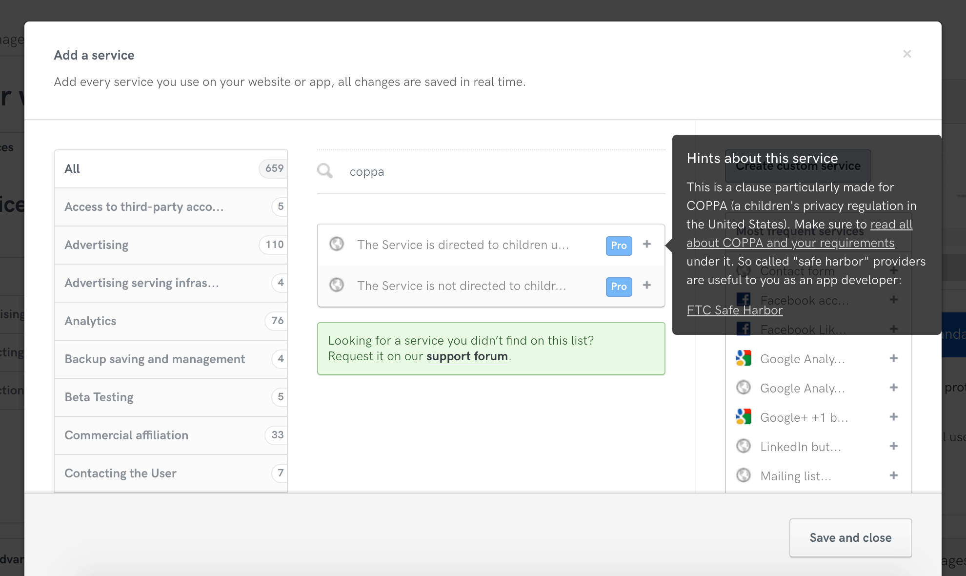 Privacy Policy Generator - COPPA clause