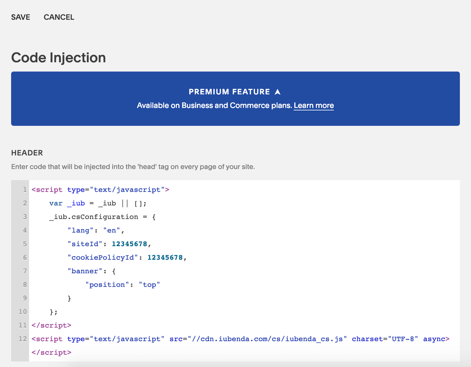 Squarespace - Cookie Solution