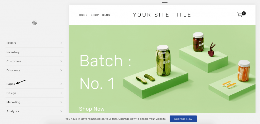 Squarespace - Dashboard