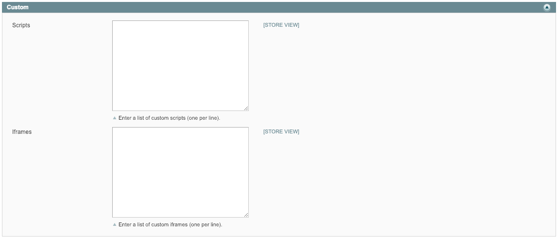 iubenda cookie solution custom scripts interface