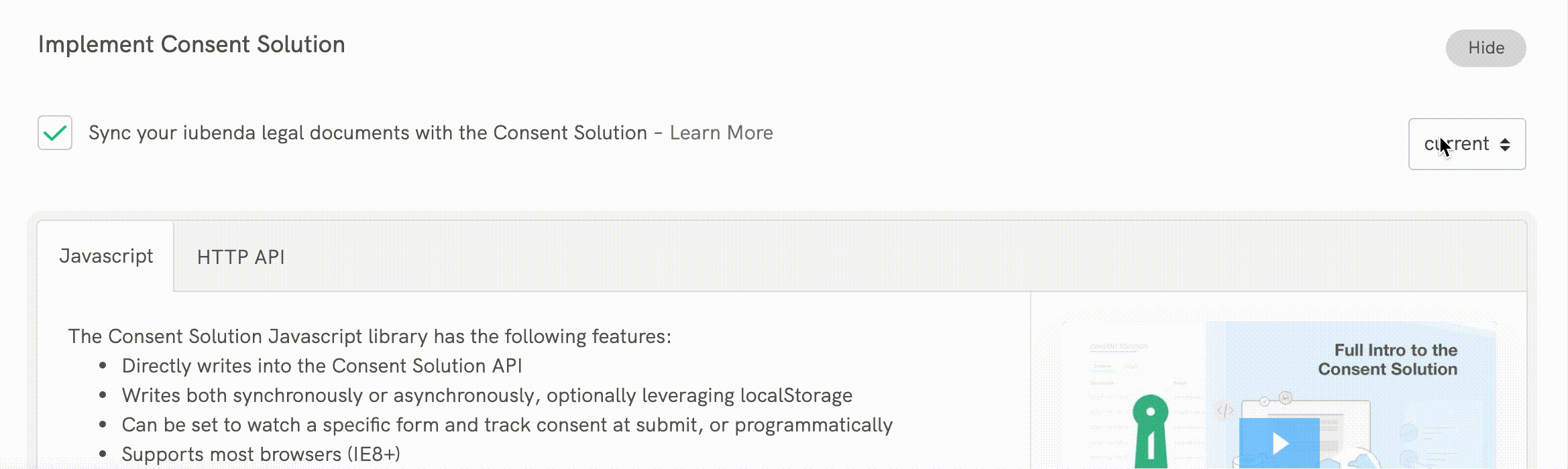 Consent Solution - Changing release channel
