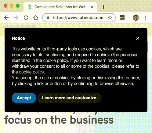 Conversion focused visual optimizations for the cookie banner