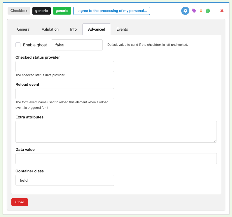 Chronoforms - Checkbox configuration