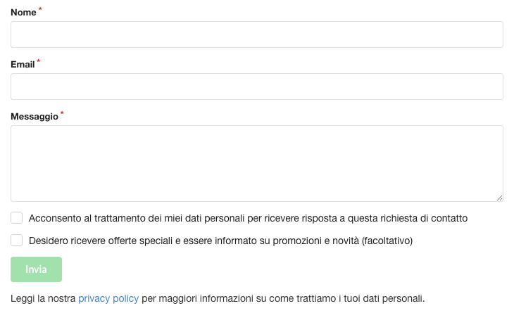 ChronoForms per Joomla! - Esempio di form di contatto