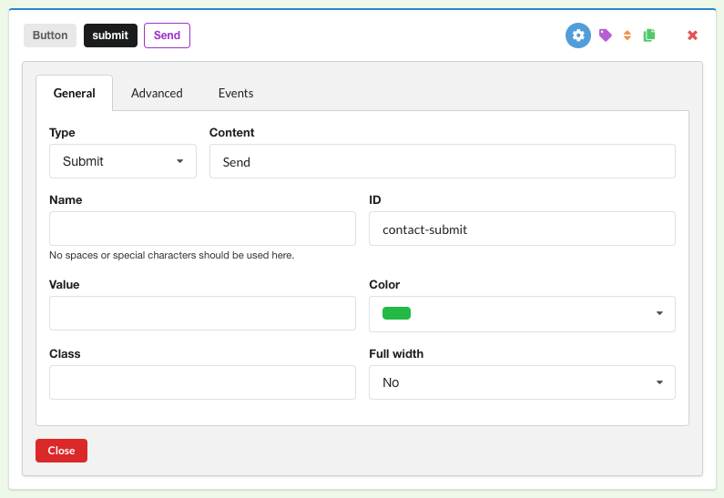 ChronoForms for Joomla! - Submit button configuration