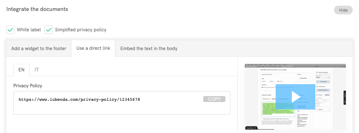 iubenda Privacy - Add a direct link to the footer of your Shopify store