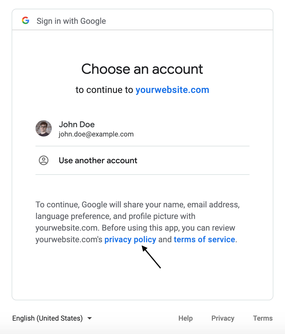Google OAuth consent screen