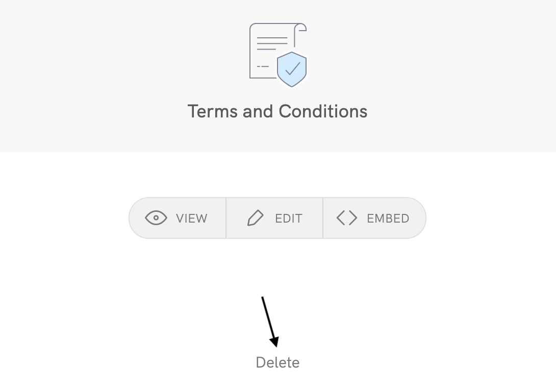 Terms and conditions - Delete