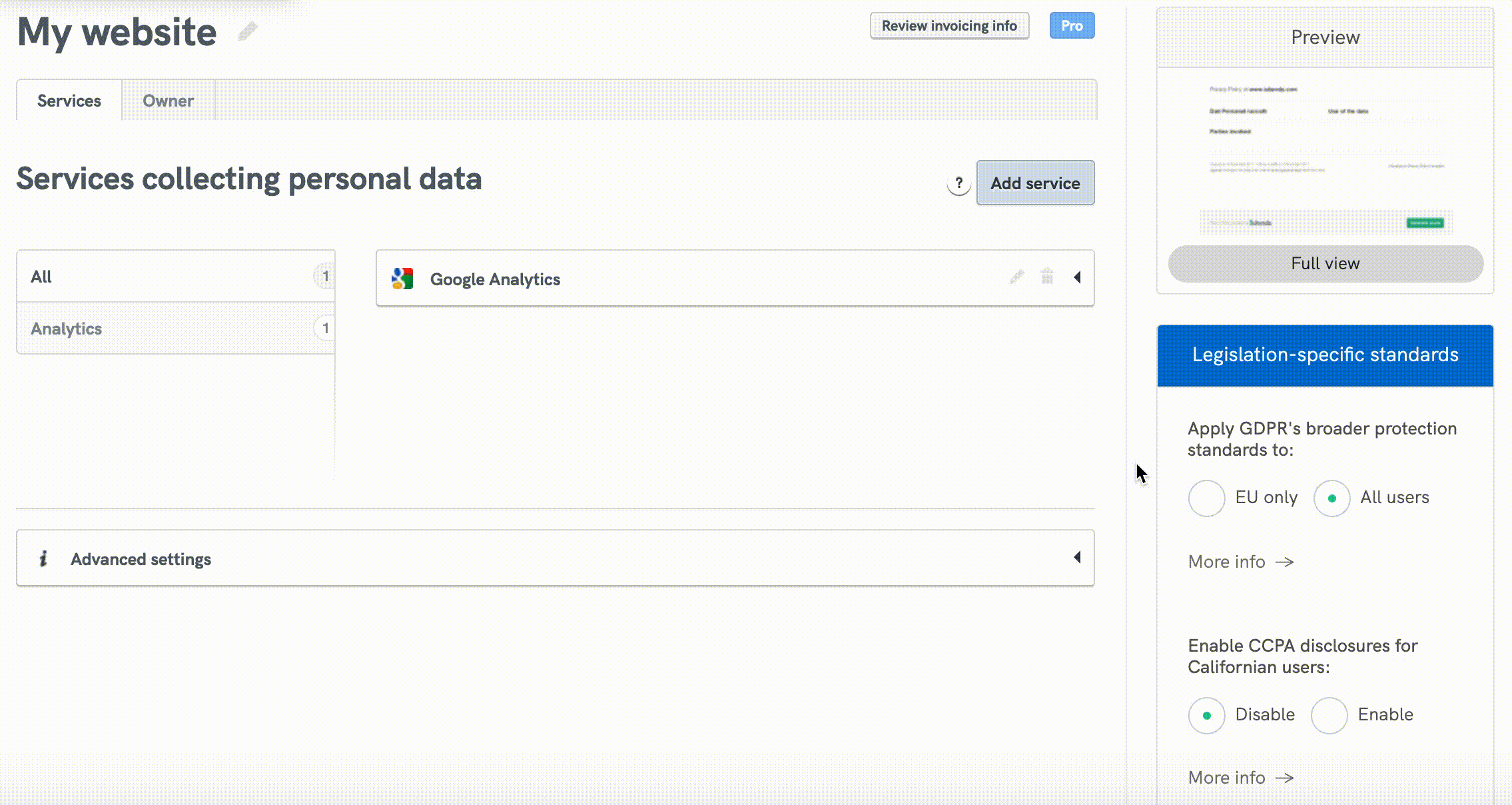 Privacy and Cookie Policy Generator