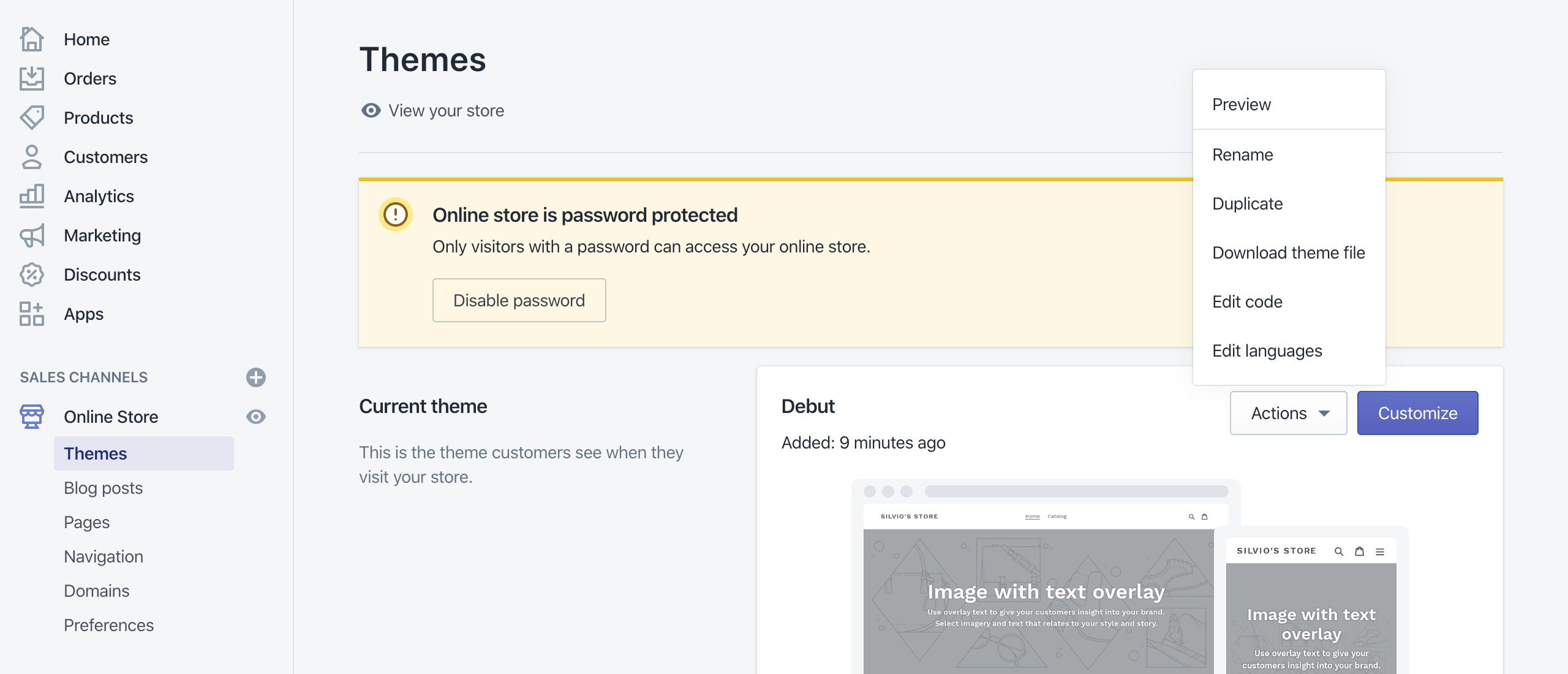 Remove Powered by Shopify text