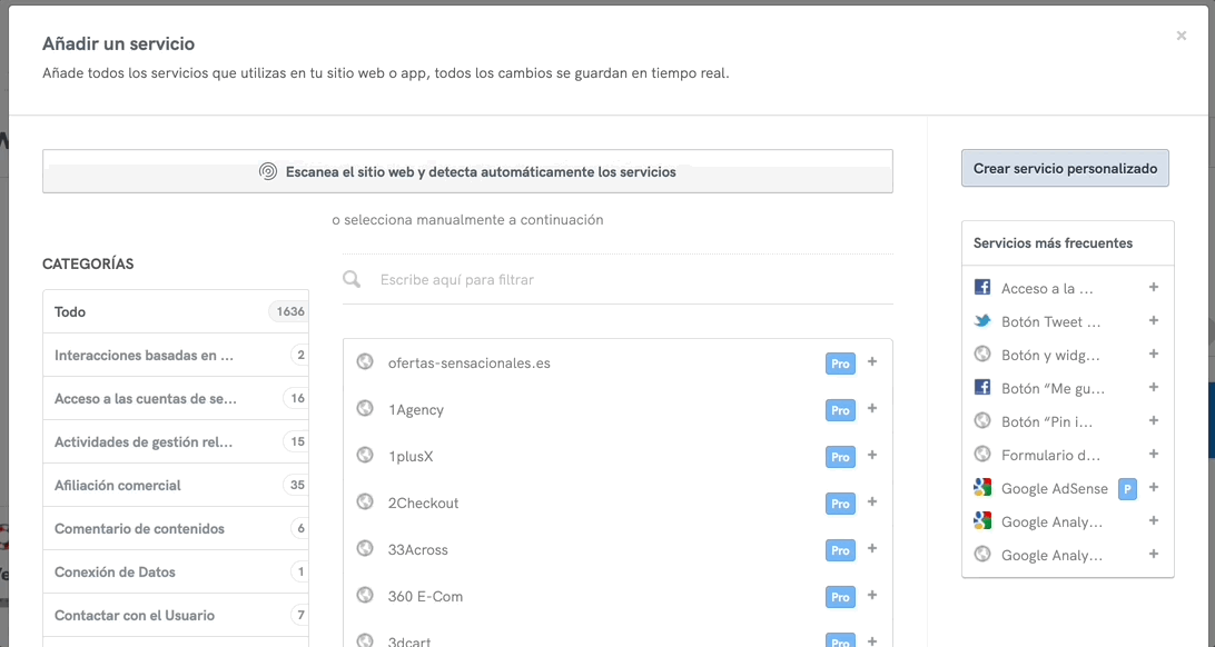 Crear un servicio personalizado