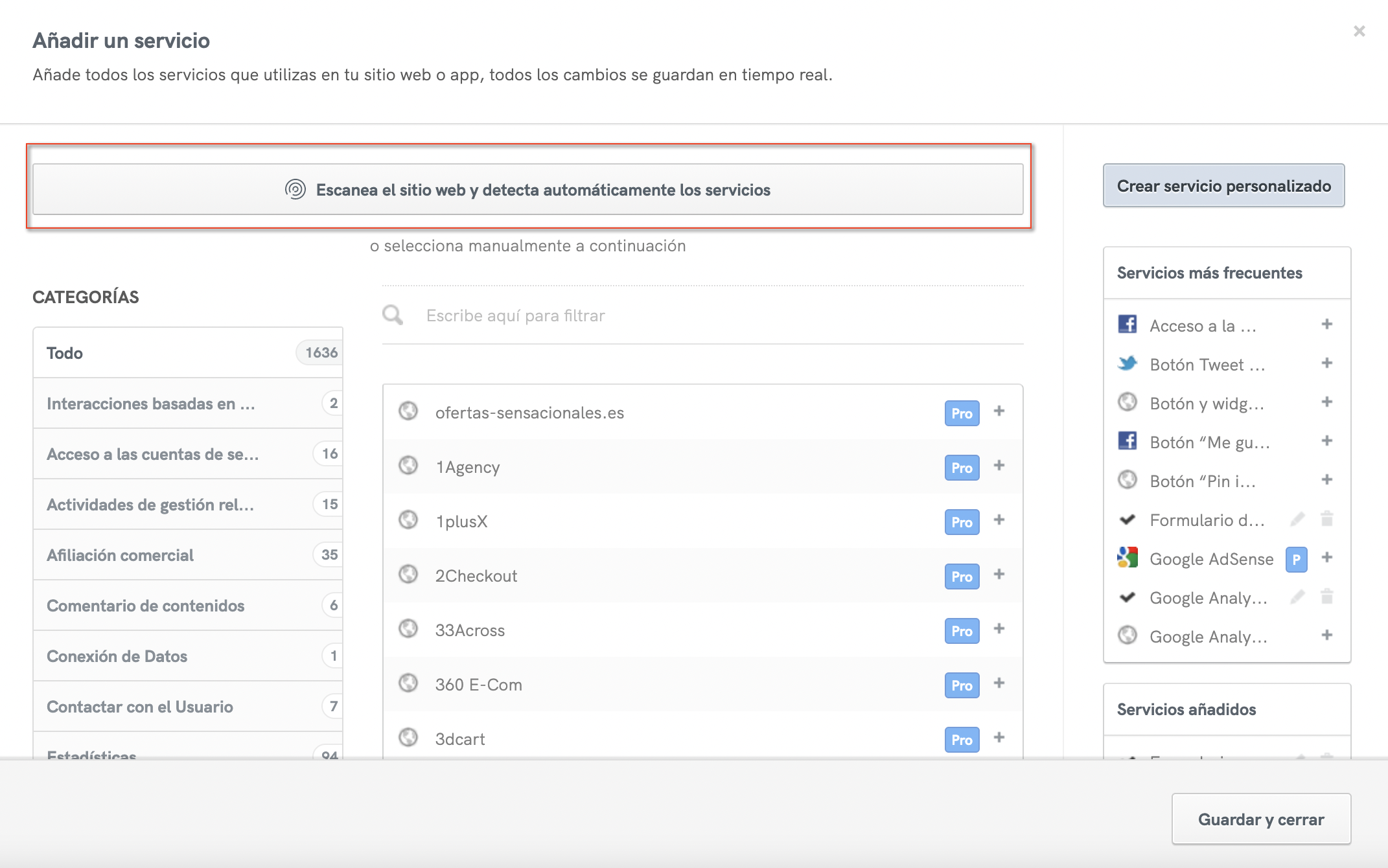Escáner de sitios web para identificar las cookies que utiliza tu sitio web