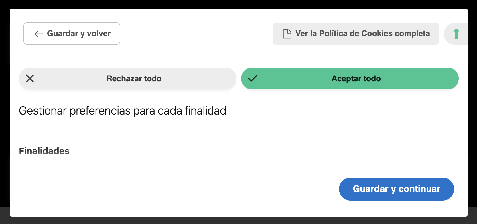 Preferencias de seguimiento de publicidad del TCF - Privacy Controls and Cookie Solution de iubenda