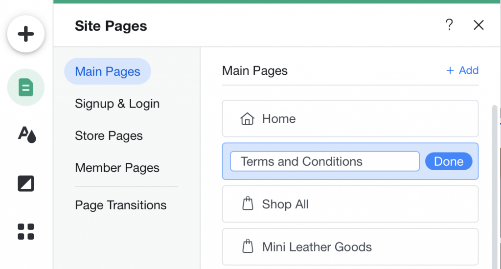 How to add Terms and Conditions to Wix 